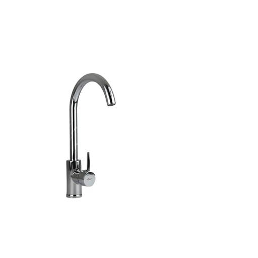 [T.MK.1.005E.0] VANN - Monocomando cocina alto curvo cepillado