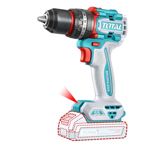 [V2VITI216] Taladro Percutor 20V BL 2000rpm 55Nm INDUSTRIAL TOTAL TIDLI205581